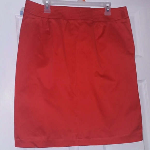 J.Crew Red Sateen  Pencil Skirt - Picture 2 of 5